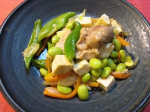 夏野菜と豆腐の炒め物
