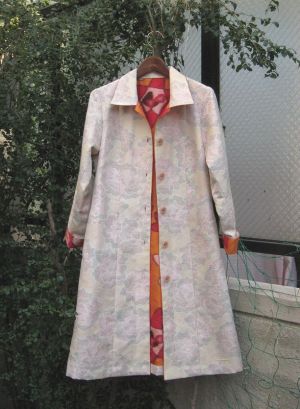 春色紬のコート